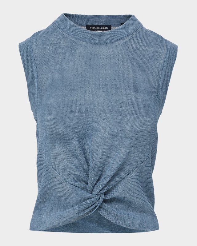 Kellen Sleeveless Twist-Front Sweater